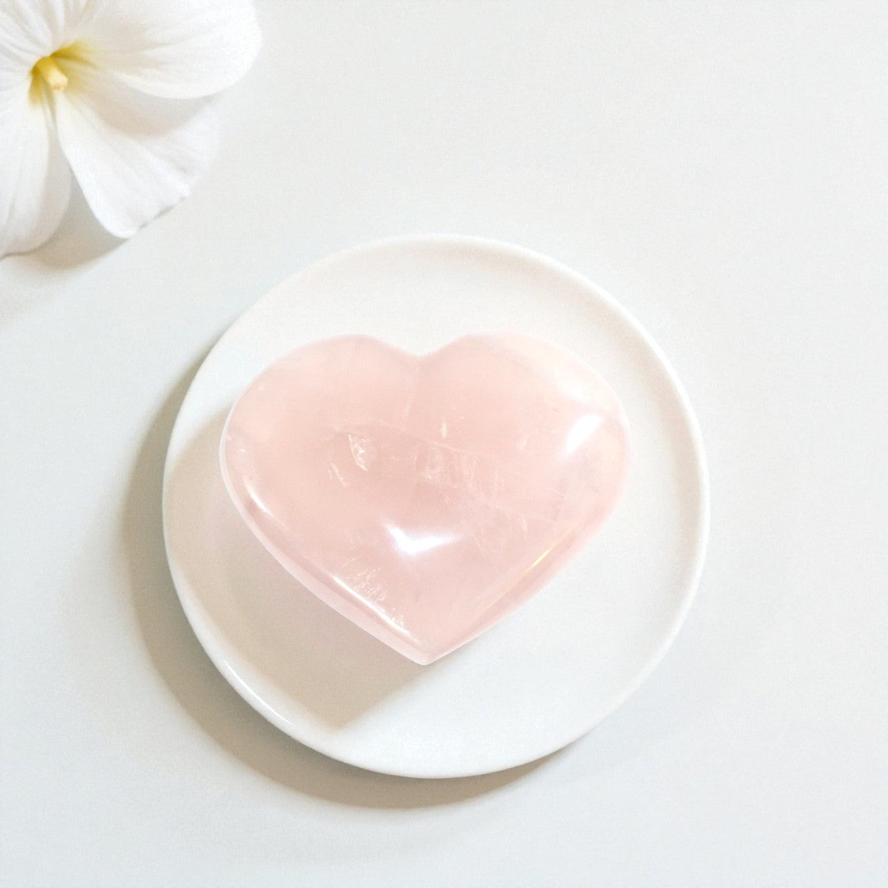 Rose Quartz Heart crystal | ASH & STONE for premium rose quartz crystals online. 