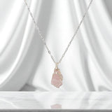 Rose quartz crystal Gold necklace. Free express shipping. Buy crystal jewellery online from ASH&STONE Auckland crystal shop.  AfterPay available.