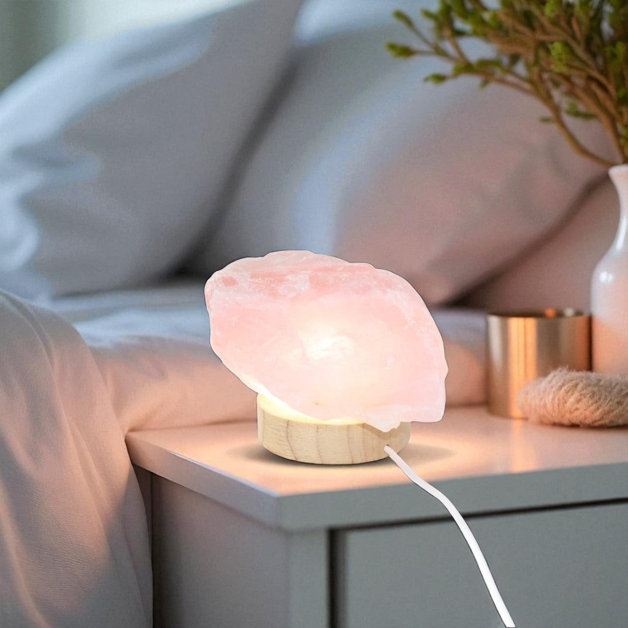 Rose Quartz Crystal Lamp | ASH&STONE Crystal Jewellery Shop Auckland NZ