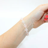 NZ-Made -Rose Quartz & Clear quartz bead bracelet. | ASH & STONE for Crystal jewellery NZ wide. Free express shipping. 