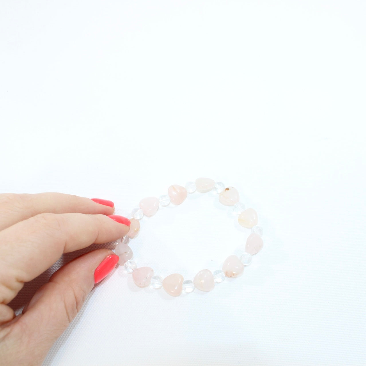NZ-Made -Rose Quartz & Clear quartz bead bracelet. | ASH & STONE for Crystal jewellery NZ wide. Free express shipping. 