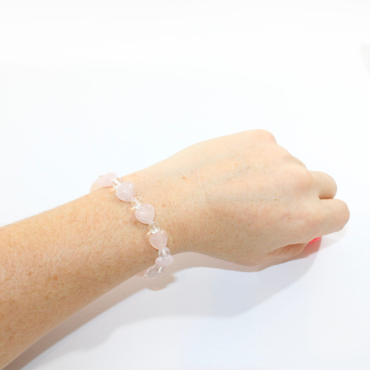 NZ-Made -Rose Quartz & Clear quartz bead bracelet. | ASH & STONE for Crystal jewellery NZ wide. Free express shipping. 