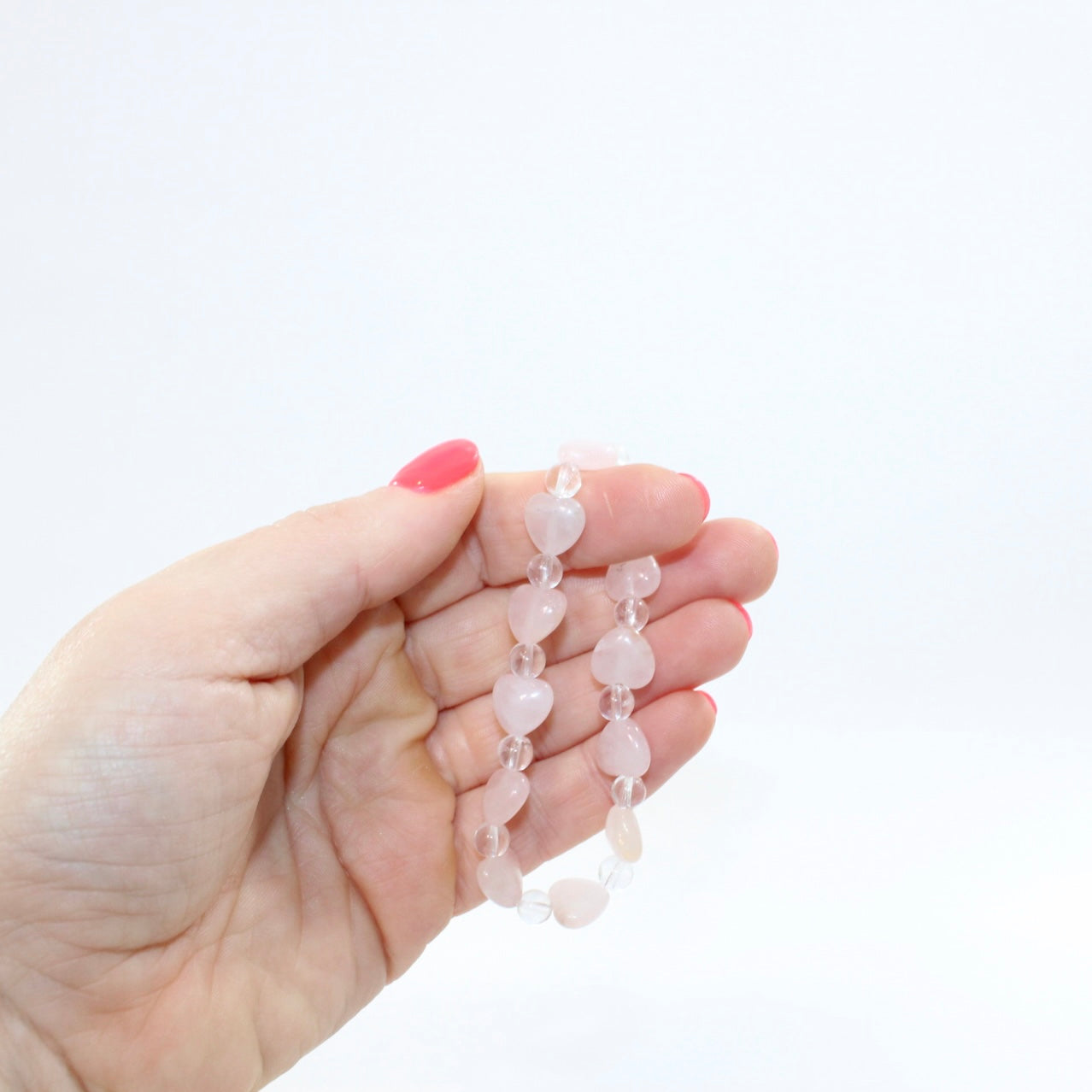 NZ-Made -Rose Quartz & Clear quartz bead bracelet. | ASH & STONE for Crystal jewellery NZ wide. Free express shipping. 