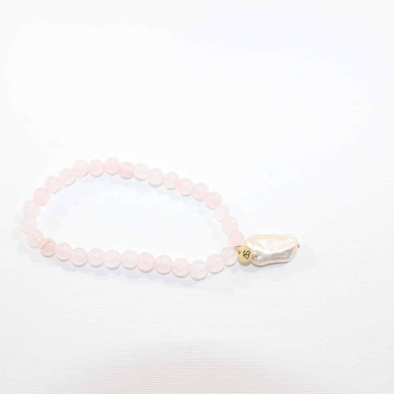 Rose Quartz & Fresh water pearl Crystal Bracelet | ASH & STONE for crystal jewellery, Free express shipping