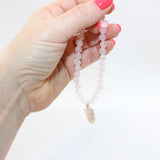 Rose Quartz & Fresh water pearl Crystal Bracelet | ASH & STONE for crystal jewellery, Free express shipping