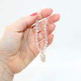 Rose Quartz & Fresh water pearl Crystal Bracelet | ASH & STONE for crystal jewellery, Free express shipping