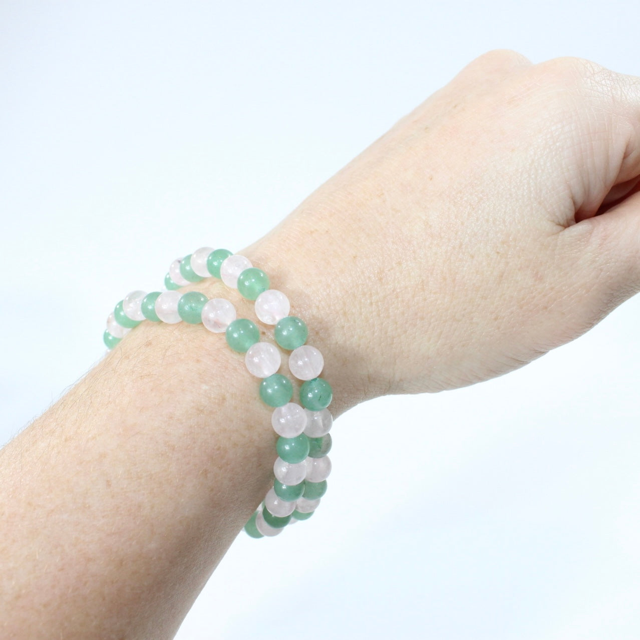 NZ-Made - Rose Quartz & Aventurine Crystal Bead Bracelet | ASH & STONE Buy crystal jewellery online from ASH&STONE
