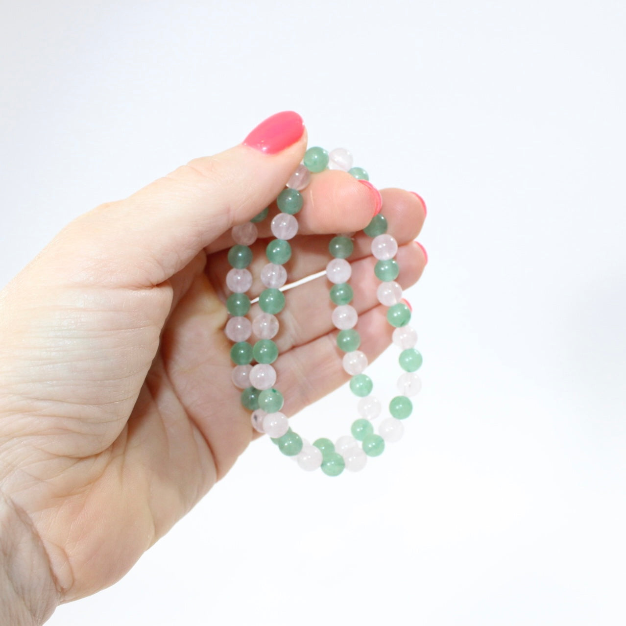 NZ-Made - Rose Quartz & Aventurine Crystal Bead Bracelet | ASH & STONE Buy crystal jewellery online from ASH&STONE