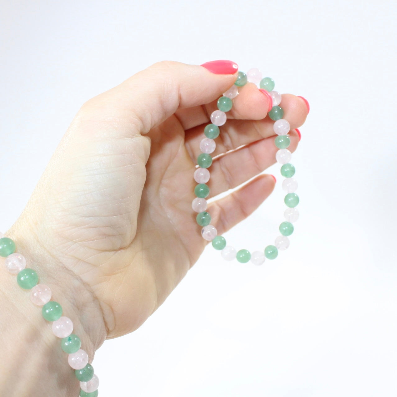 NZ-Made - Rose Quartz & Aventurine Crystal Bead Bracelet | ASH & STONE Buy crystal jewellery online from ASH&STONE