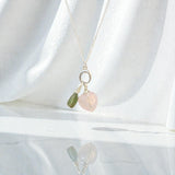 Rose Quartz Heart & Peridot Necklace | ASH & STONE Crystal jewellery. Free express shipping NZ