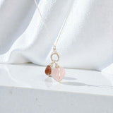 Rose Quartz Heart and Rutilated Quartz Necklace | ASH & STONE Crystal jewellery. Free express shipping NZ 
