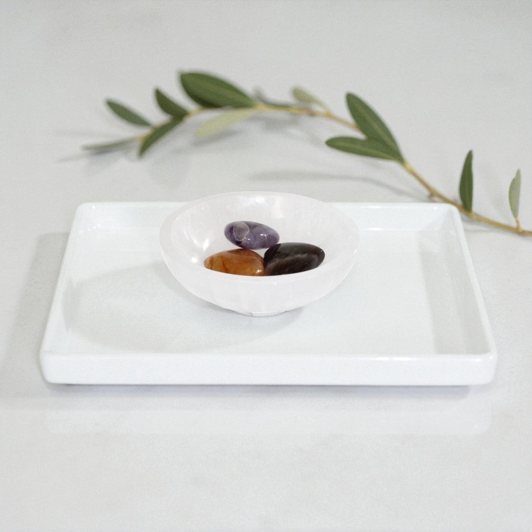 Selenite Bowl |ASH & STONE. Somewhere to keep your crystals. Free express shipping NZ 