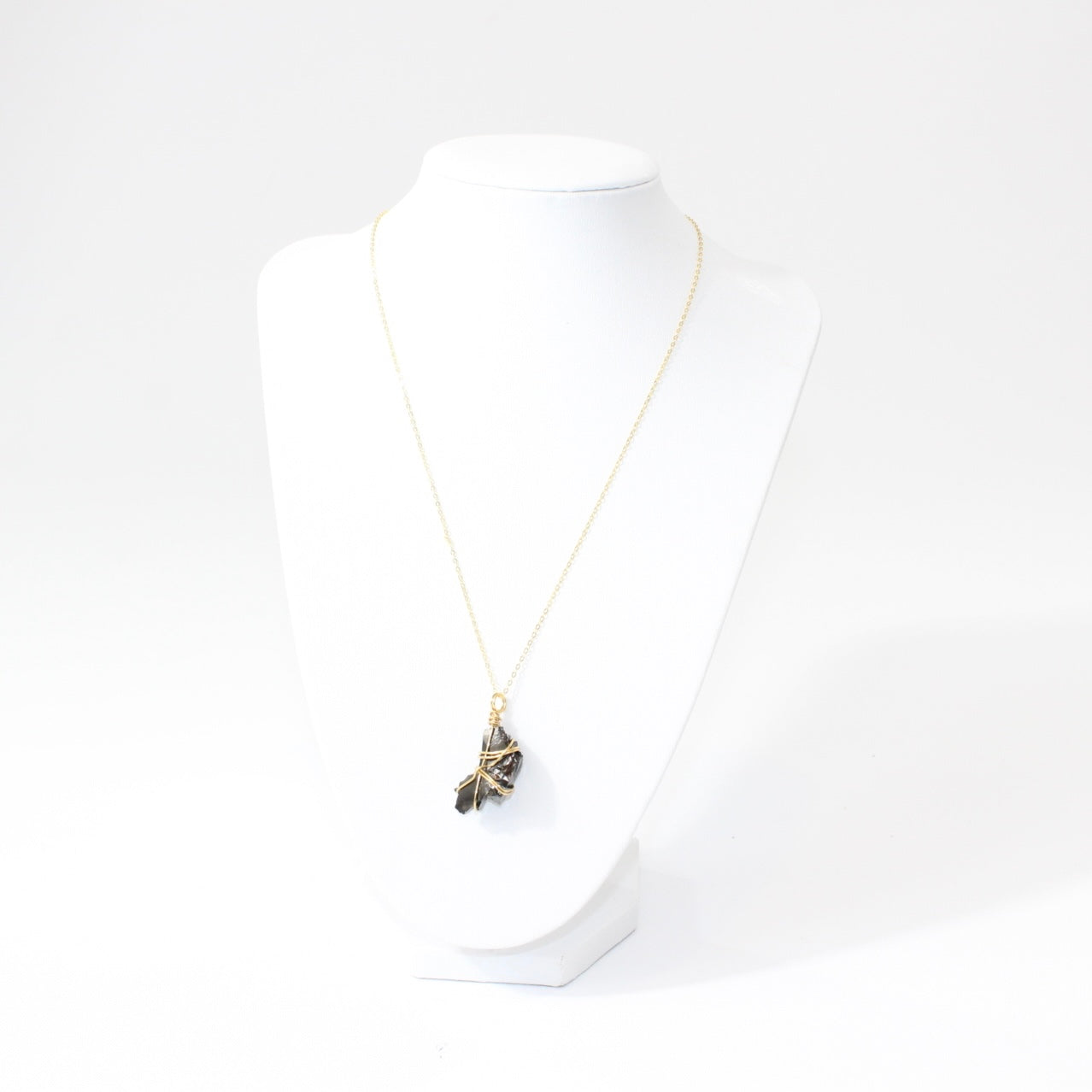Bespoke NZ made Shungite Gold plated necklace from ASH & STONE, AUCKLAND, NZ
