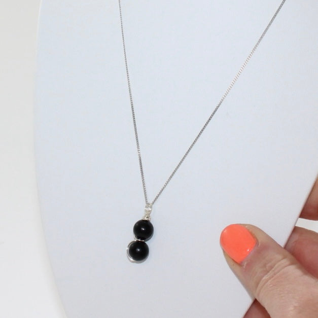 Bespoke NZ Hand made Shungite Stirling silver necklace | ASH & STONE CRYSTAL SHOP AUCKLAND NZ