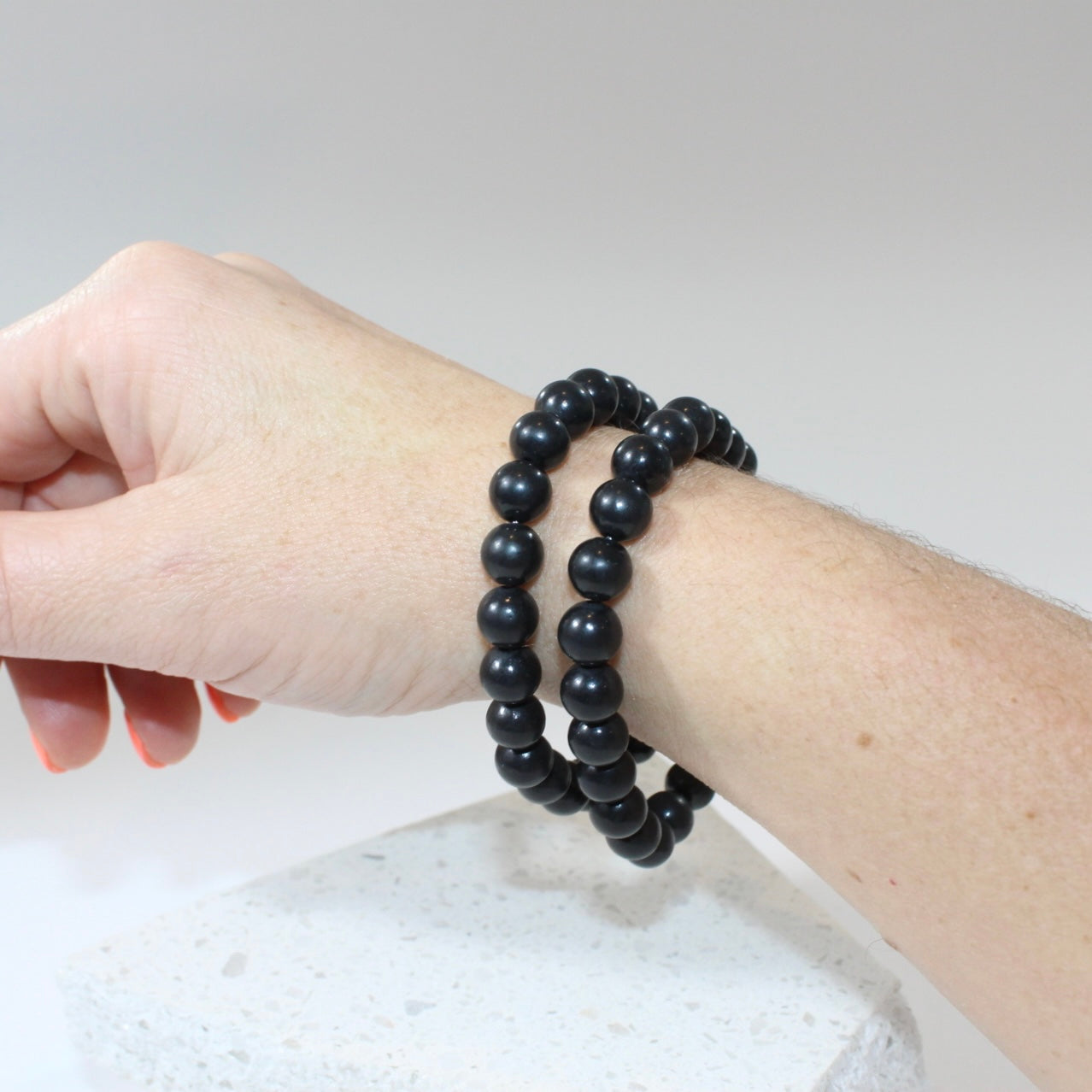 Shungite Bead Bracelet | ASH & STONE, Crystals jewellery ethically sourced, Free express shipping Auckland NZ 