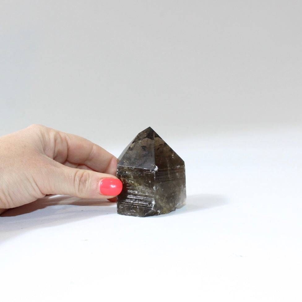 Smoky Quartz Polished Point Crystal | Free express shipping. Shop crystals online from ASH&STONE  crystal shop Auckland NZ. AfterPay available.