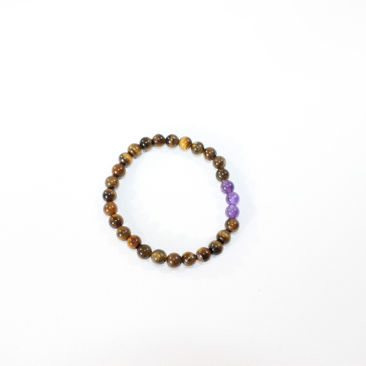 NZ-Made -Tigers Eye & Amethyst Crystal Bead Bracelet. Free express shipping. Buy crystal jewellery online from ASH&STONE crystal jewellery shop Auckland NZ. AfterPay available.