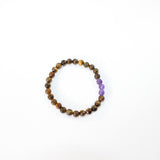 NZ-Made -Tigers Eye & Amethyst Crystal Bead Bracelet. Free express shipping. Buy crystal jewellery online from ASH&STONE crystal jewellery shop Auckland NZ. AfterPay available.