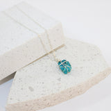 NZ- Handmade - Turquoise Necklace Stirling Silver Paperclip chain