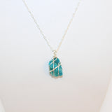 NZ- Handmade - Turquoise Necklace Stirling Silver Paperclip chain