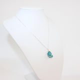 NZ- Handmade - Turquoise Necklace Stirling Silver Paperclip chain