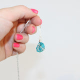 NZ- Handmade - Turquoise Necklace Stirling Silver Paperclip chain