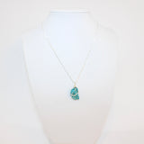 NZ- Handmade - Turquoise Necklace Stirling Silver Paperclip chain