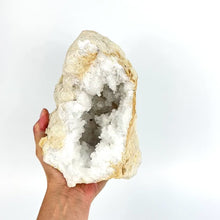 Load and play video in Gallery viewer, Large Crystals NZ: Large clear quartz crystal geode half 3.892kg
