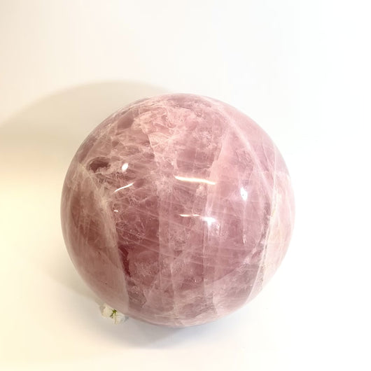 Extra large rose quartz crystal sphere 31kg | ASH&STONE Collectors' Crystals 