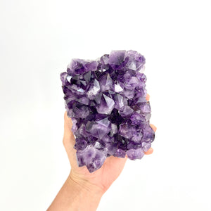 Crystals NZ: Large A-Grade amethyst crystal cluster 1.9kg