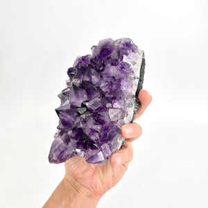 Crystals NZ: Large A-Grade amethyst crystal cluster 1.9kg