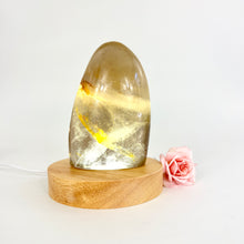 Load image into Gallery viewer, Crystal Lamps NZ: Polished smoky quartz crystal freeform on LED lamp base
