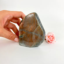 Load image into Gallery viewer, Crystals NZ: Purple &amp; orange flash labradorite crystal - very rare
