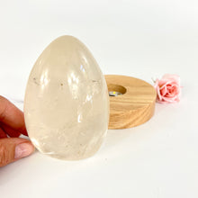 Load image into Gallery viewer, Crystal Lamps NZ: Large clear quartz polished crystal on LED lamp base
