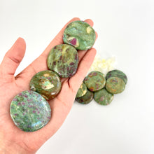 Load image into Gallery viewer, Crystals NZ: Large ruby in fuchsite worry stones
