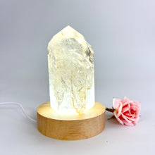 Load image into Gallery viewer, Crystal Lamps NZ: Smoky quartz crystal on LED lamp base
