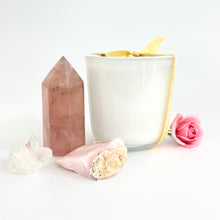 Load image into Gallery viewer, Candles Crystals NZ: Cacao &amp; sandalwood candle &amp; crystal pack
