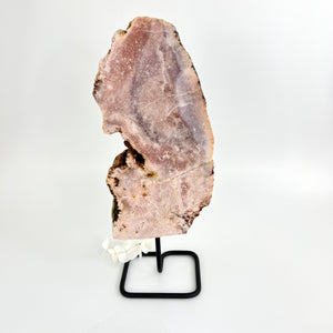 Large Crystals NZ: Large pink amethyst crystal slab on stand 3.1kg