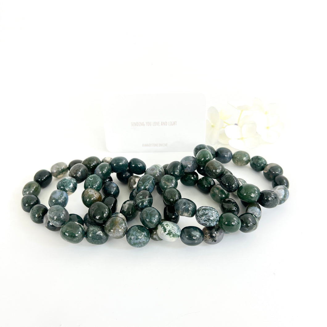 Crystal Jewellery NZ: Moss agate crystal bracelet
