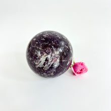 Load image into Gallery viewer, Crystals NZ: Lepidolite polished crystal sphere
