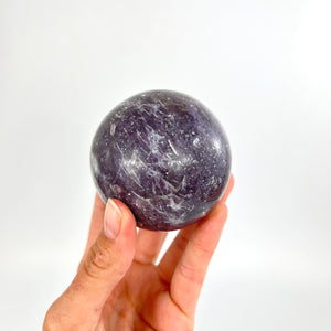 Crystals NZ: Lepidolite polished crystal sphere