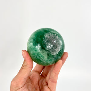 Crystals NZ: Green fluorite crystal sphere