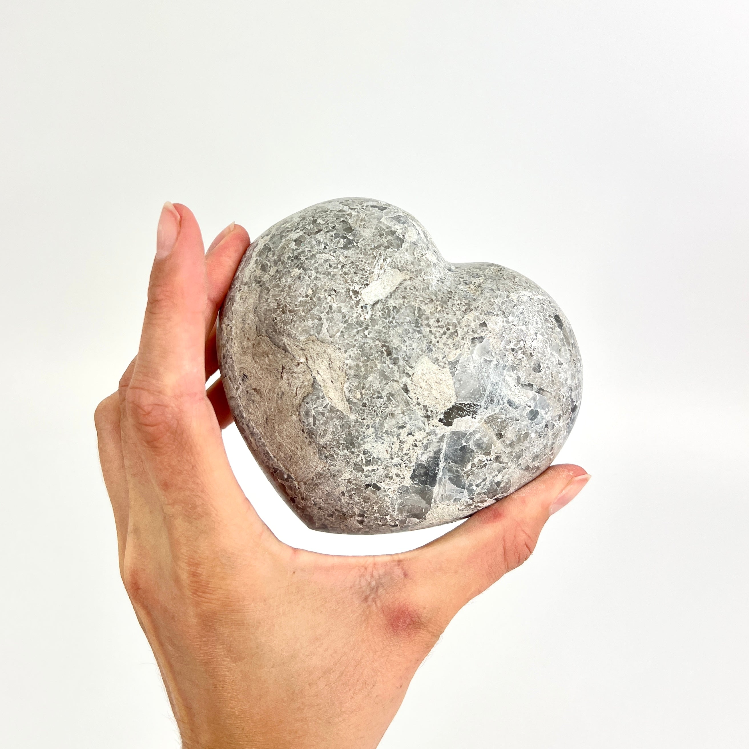 Crystals NZ: Celestite crystal heart 1.49kg