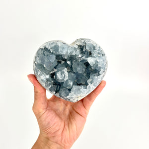 Crystals NZ: Celestite crystal heart 1.49kg