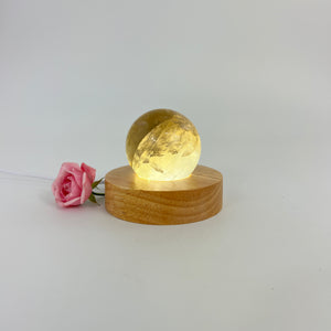 Crystals NZ: Smoky quartz crystal sphere on LED lamp base
