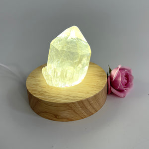 Crystal Lamps NZ: Rare Kundalini natural citrine crystal on LED lamp base