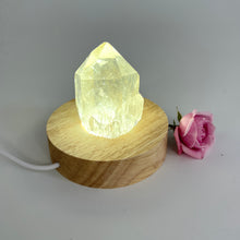 Load image into Gallery viewer, Crystal Lamps NZ: Rare Kundalini natural citrine crystal on LED lamp base
