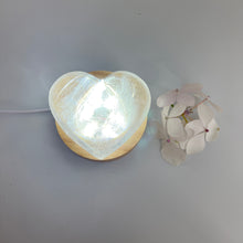 Load image into Gallery viewer, Crystal Lamps NZ: Clear quartz crystal heart on LED lamp base
