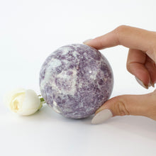 Load image into Gallery viewer, Large Crystals NZ: Large lepidolite polished crystal sphere
