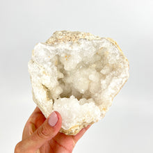 Load image into Gallery viewer, Crystals NZ: Clear quartz crystal geode half
